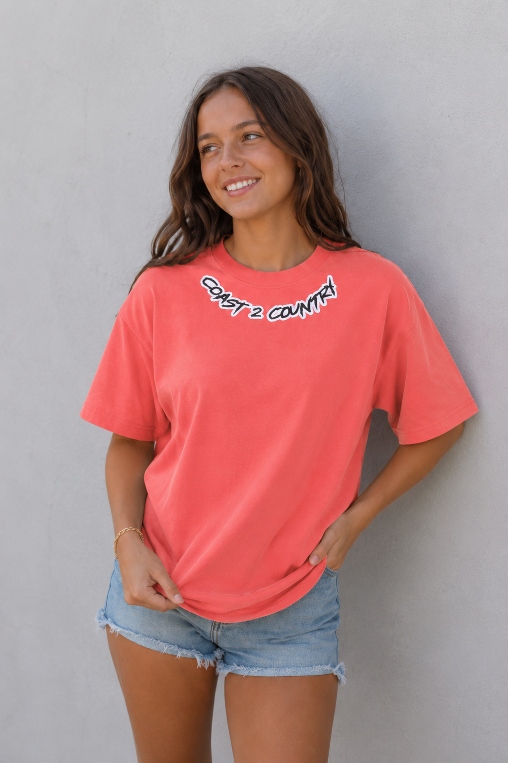 PEACH POWDER BLUE Tee